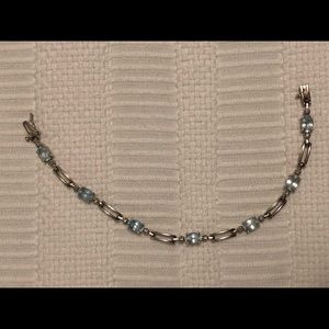 Aquamarine and Diamond Tennis Bracelet